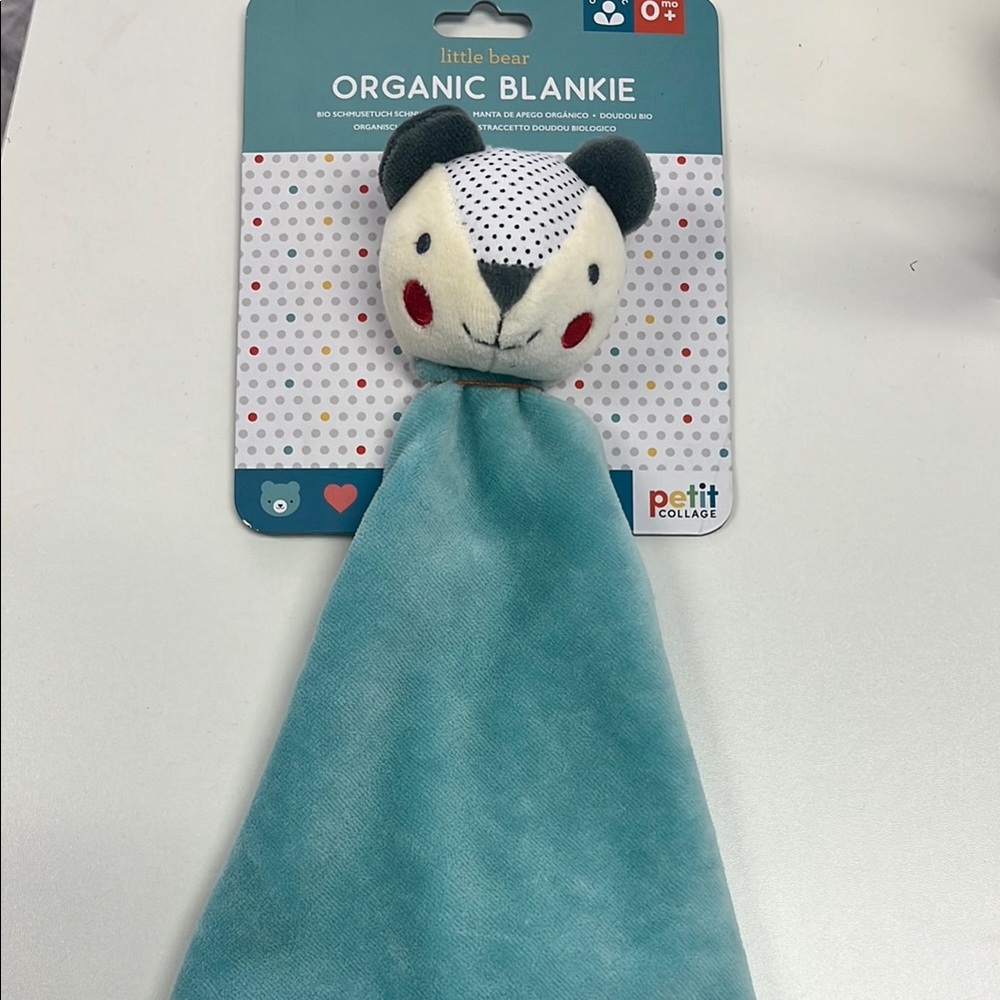 Blue and White Plush Panda Comfort Blanket